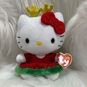 NEW TY HELLO KITTY Christmas reindeer Mrs. Claus plush COLLECTIBLE holiday
